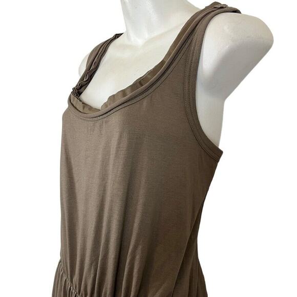Ann Taylor Loft Taupe Brown Sleeveless Blouson Knit Casual Dress sz Medium M - Picture 8 of 16